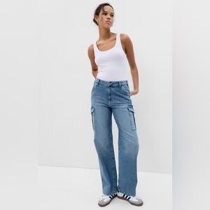 Gap Organic Cotton 90s Loose Cargo Jeans NWT Size 6/28